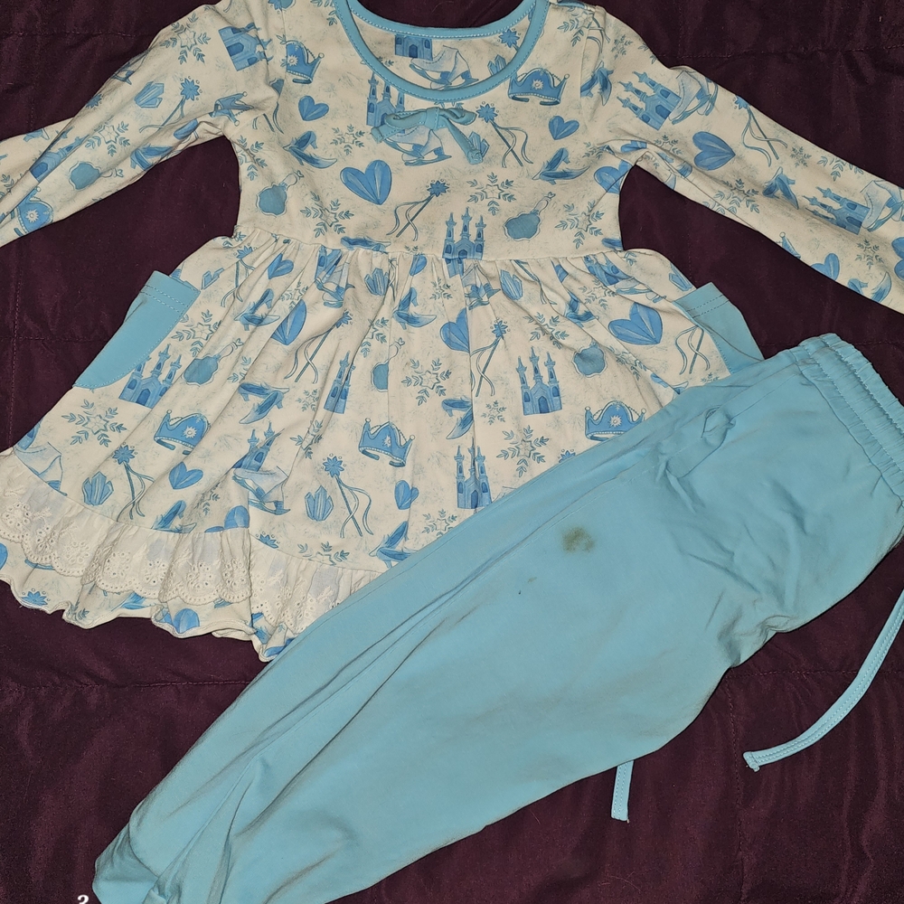 Blue and White Kids Pajamas Set